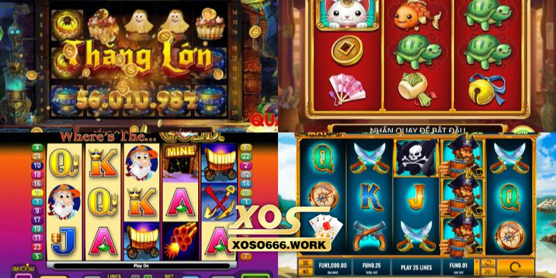 Thể loại game jackpot có chủ đề đa dạng như đào mỏ, trái cây, muôn thú,...